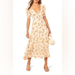 Reformation Dress in Limonada Print.